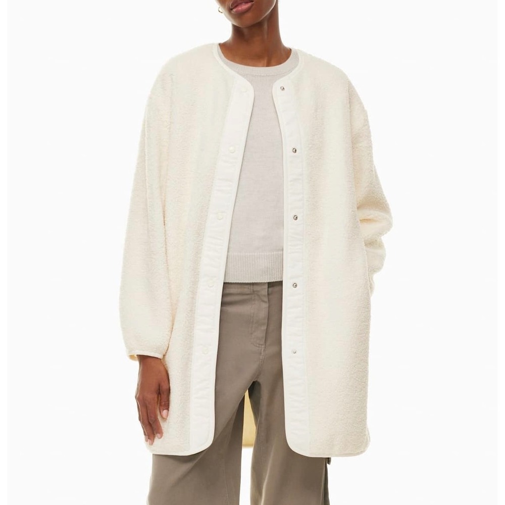 Wilfred Aritzia Jacket Sherpa Long Liner  Light Birch Cream‎ Medium